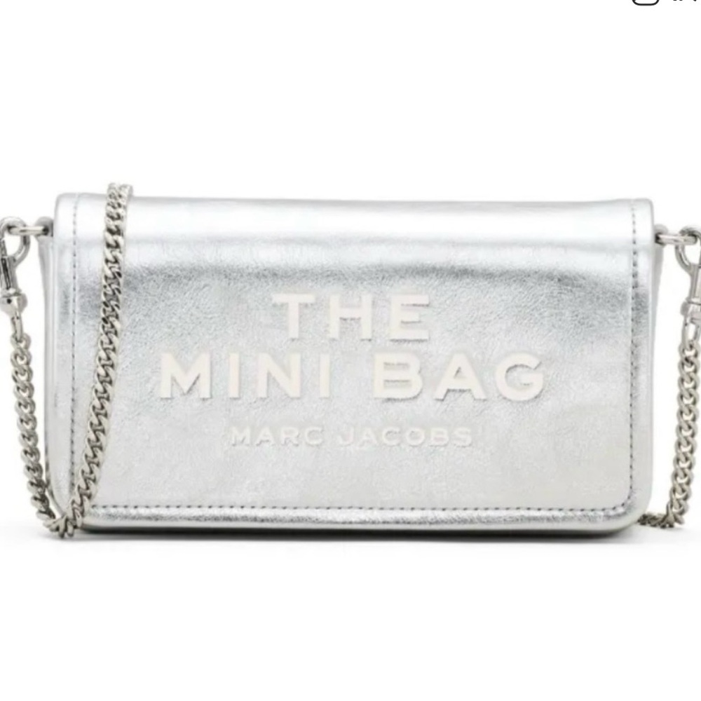 Marc Jacobs Metallic Leather Silver Mini Bag